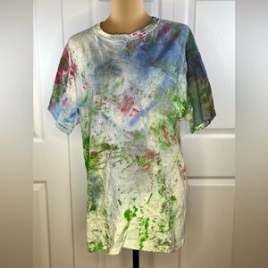 Hanes Multicolor Tie-Dye/ Painted T-Shirt-handcrafted size L unisex